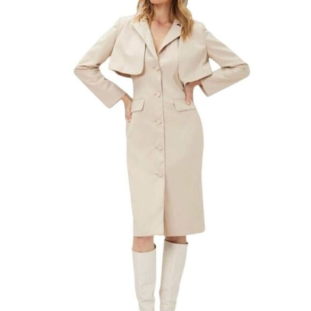 Beige Sleeveless Shirt Dress & Crop Jacket Suit | Moft | Large | NWT | SKU194‎